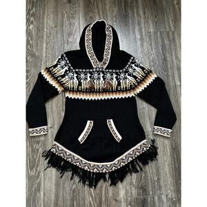 Ecologic Arts Alpaca Women's Large Hooded Sweater Jacket
